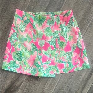 Lilly Pulitzer Pink and Green Floral Skort NWOT